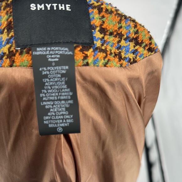 Smythe Plaid Blazer Not A Pagoda Tweed Plaid Single Button Jacket Size 0 - Picture 10 of 10
